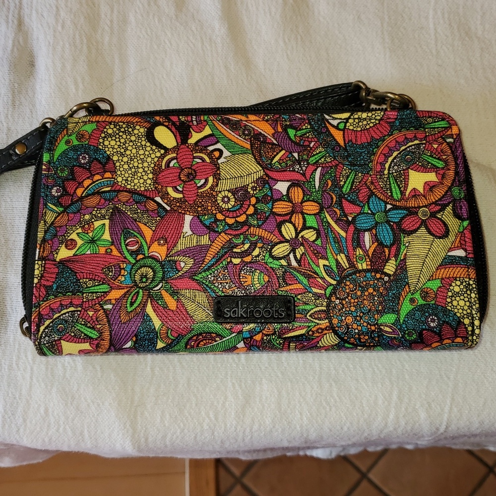 Sakroots Vibrant Floral Crossbody Bag